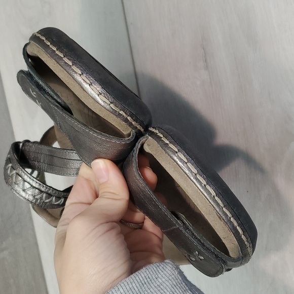 Taos Womens Zenith Pewter Hook&loop Comfort Wedge Sandals shoes sz 7 - Picture 6 of 14